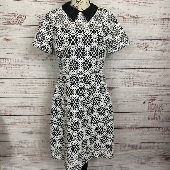 BIGIO Collection short sleeve collared floral print size 10 midi Dress - Picture 1 of 10